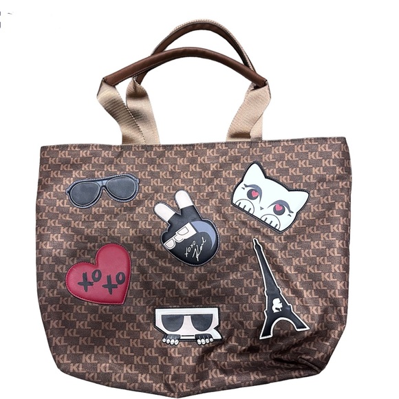 Karl Lagerfeld Amour Logo Patch Nylon Tote Bag - Picture 4 of 4